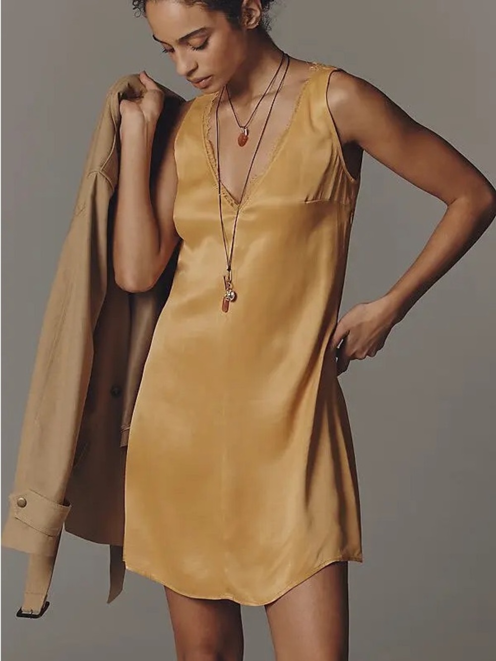 NWT Anthropologie Sleeveless Lace-Trim Mini Slip Dress